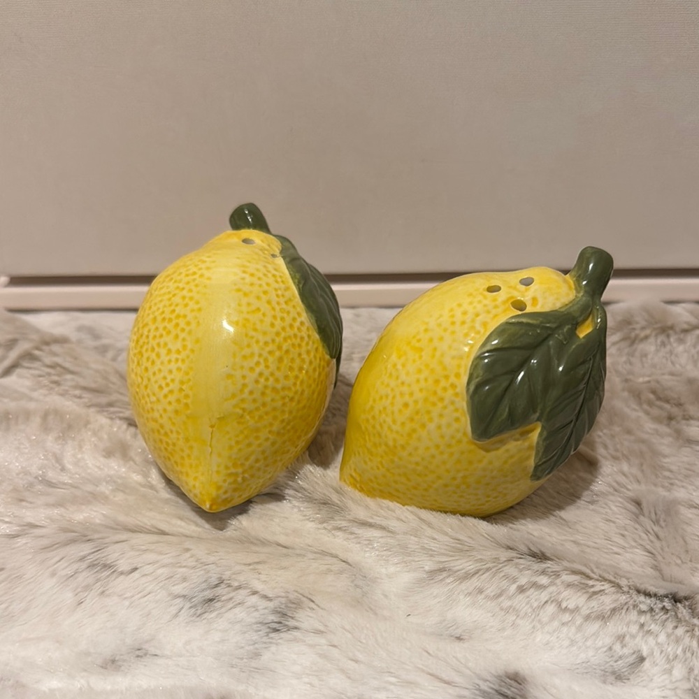 Lemon Shaped Salt and Pepper Shakers
